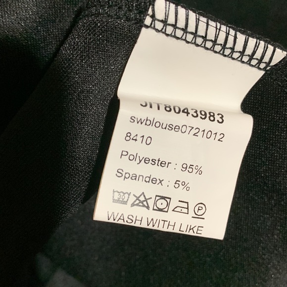 Shein Top Open Cardigan Short Sleeve Ties in the Front Size 12 Black Stretchy - Picture 14 of 14